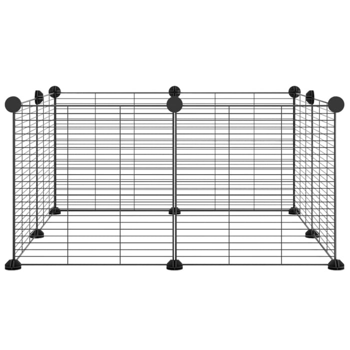 8-panel Pet Cage Black 35x35 Cm Steel Oiolxa