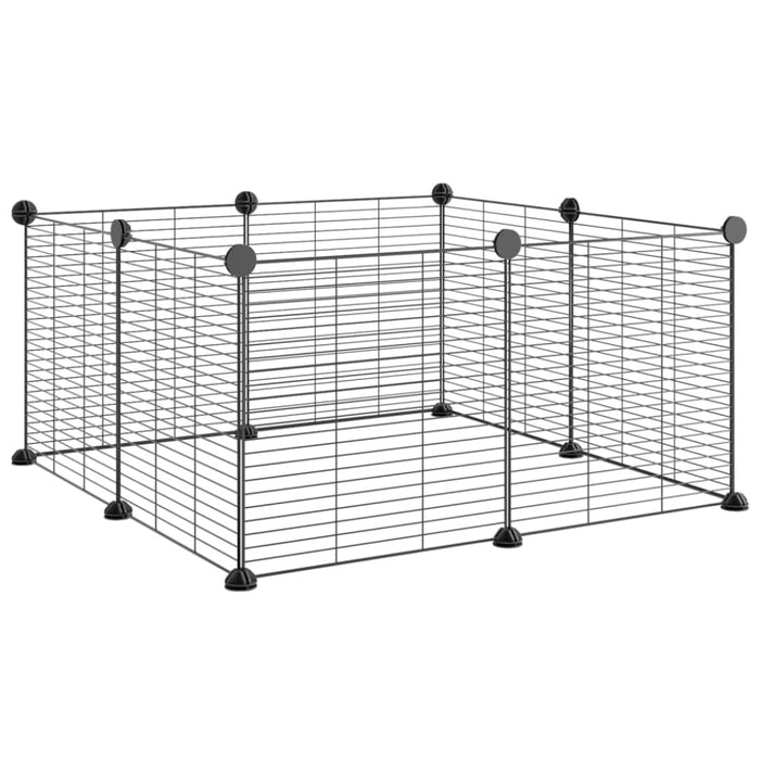 8-panel Pet Cage Black 35x35 Cm Steel Oiolxa