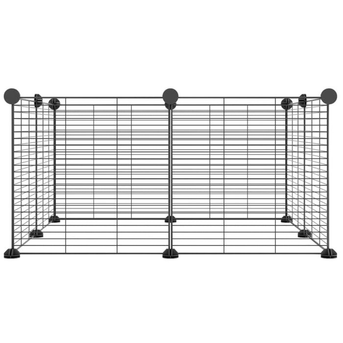 8-panel Pet Cage Black 35x35 Cm Steel Oiolxa