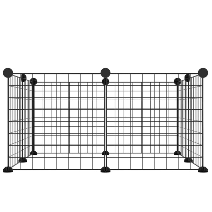 8-panel Pet Cage Black 35x35 Cm Steel Oiolxo