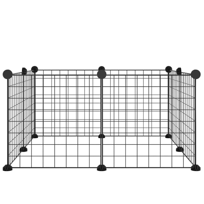 8-panel Pet Cage Black 35x35 Cm Steel Oiolxo