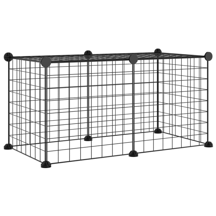 8-panel Pet Cage Black 35x35 Cm Steel Tooabak