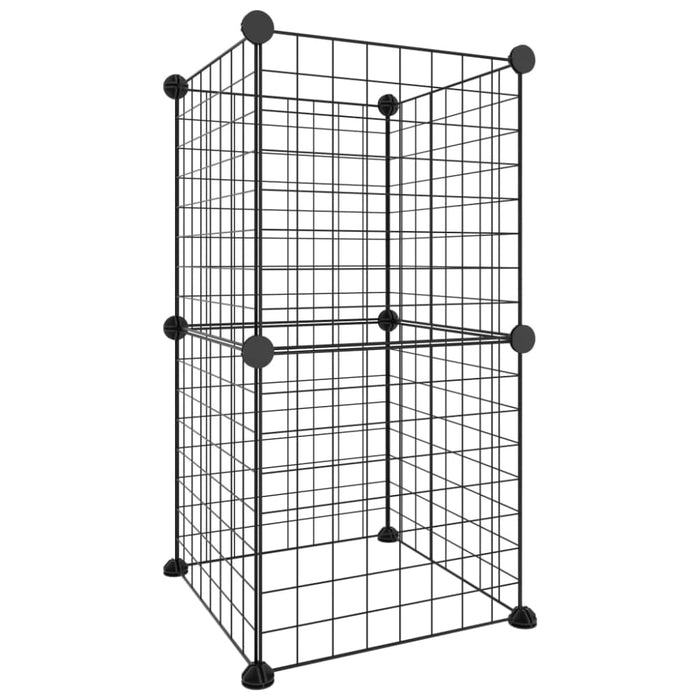 8-panel Pet Cage Black 35x35 Cm Steel Tooabto