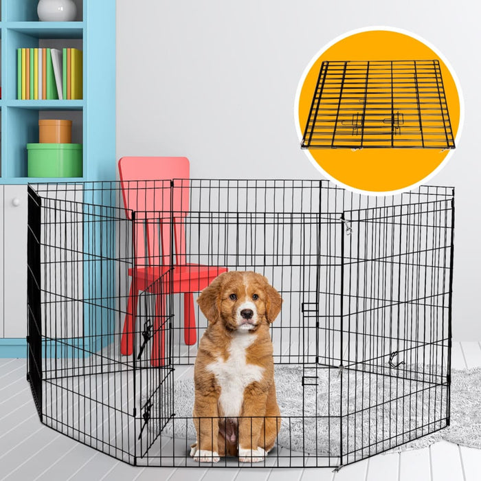 8 Panel Playpen Puppy Exercise Fence Cage Enclosure Pets