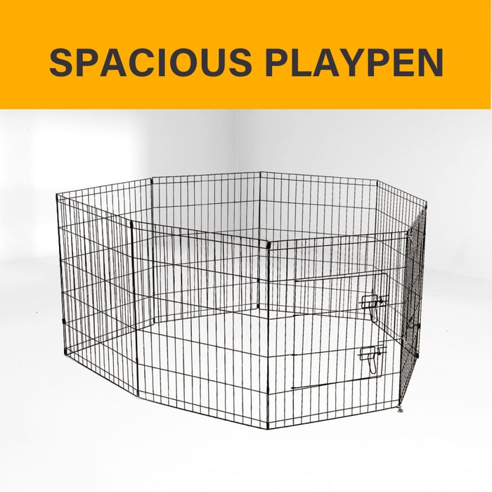 8 Panel Playpen Puppy Exercise Fence Cage Enclosure Pets