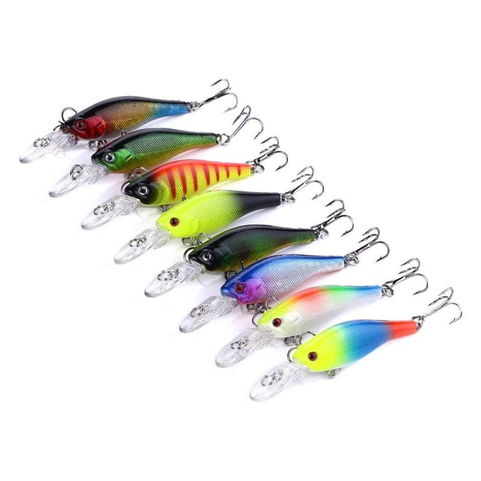 8 Piece Mino Floating Fishing Lures Set