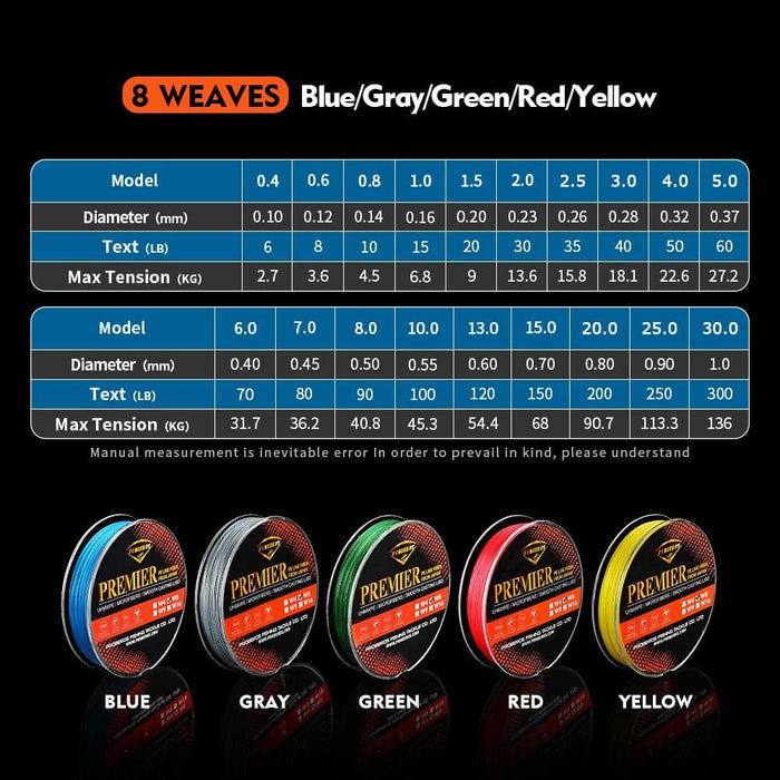 8 Strand 100m Horse Fishing Line 3.0/40lb