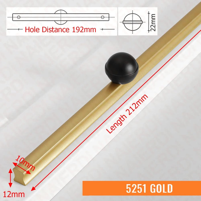 800mm Gold Aluminum Kitchen Handles