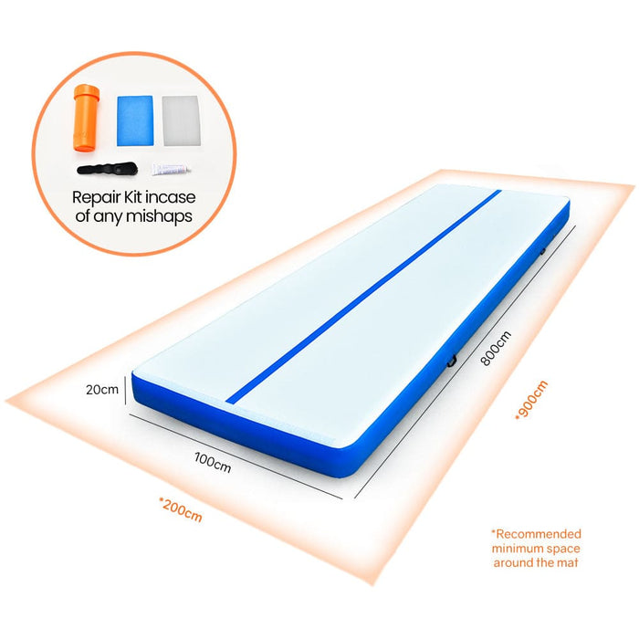 800x100x20cm Inflatable Air Track Mat Tumbling Gymnastics