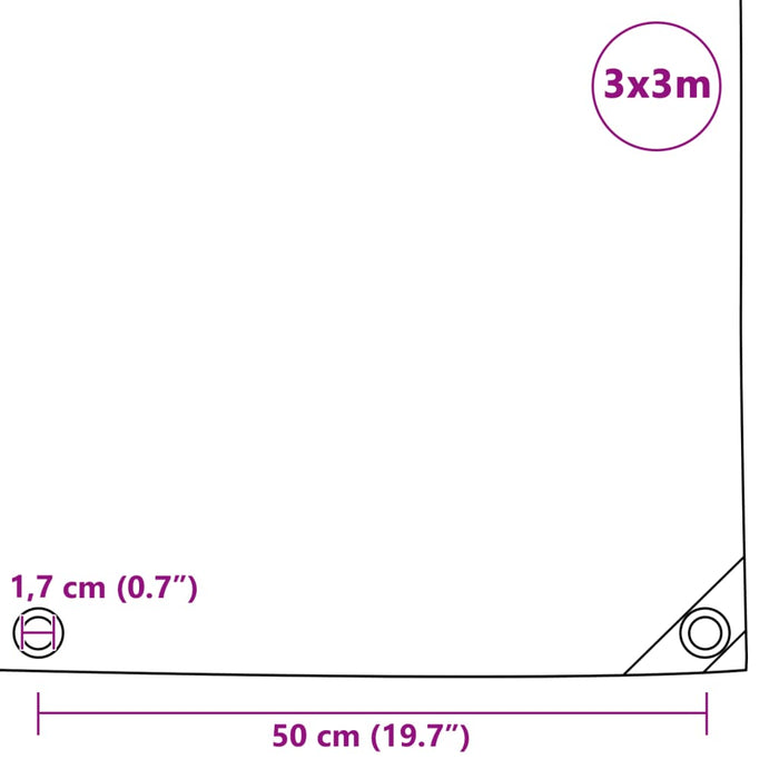 Tarpaulin 650 G/M² 3X3 M Grey Atnbk