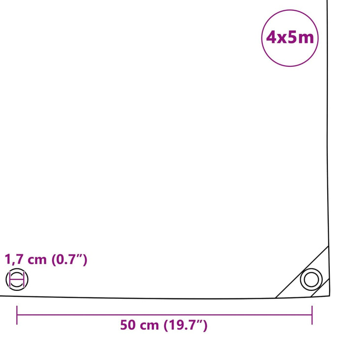 Tarpaulin 650 G/M² 4X5 M Grey Atnoa