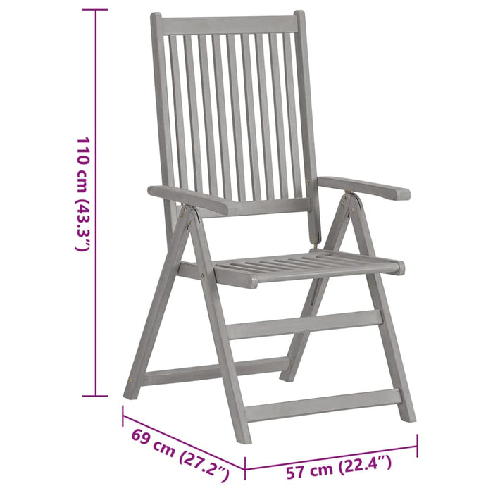 Garden Reclining Chairs 2 Pcs With Cushions Solid Wood Acacia Tblaibl