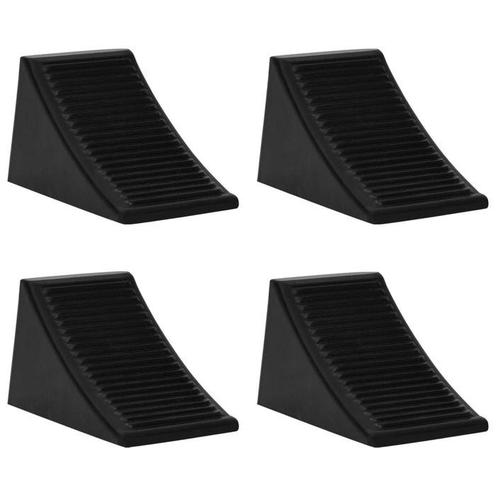 Wheel Chocks 4 Pcs 16X9X9 Cm Rubber Opbkkb