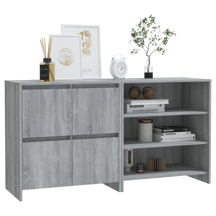 2 Piece Sideboard Grey Sonoma Engineered Wood Tbknbni