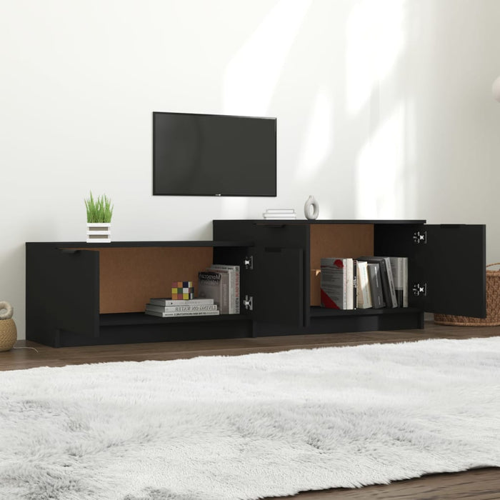 Tv Cabinet Black 158.5X36X45 Cm Engineered Wood Nooanp