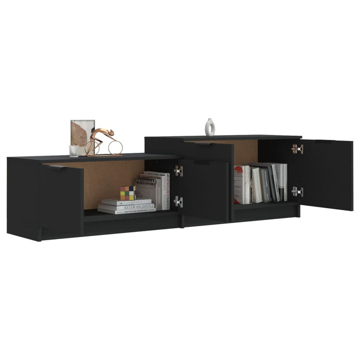 Tv Cabinet Black 158.5X36X45 Cm Engineered Wood Nooanp