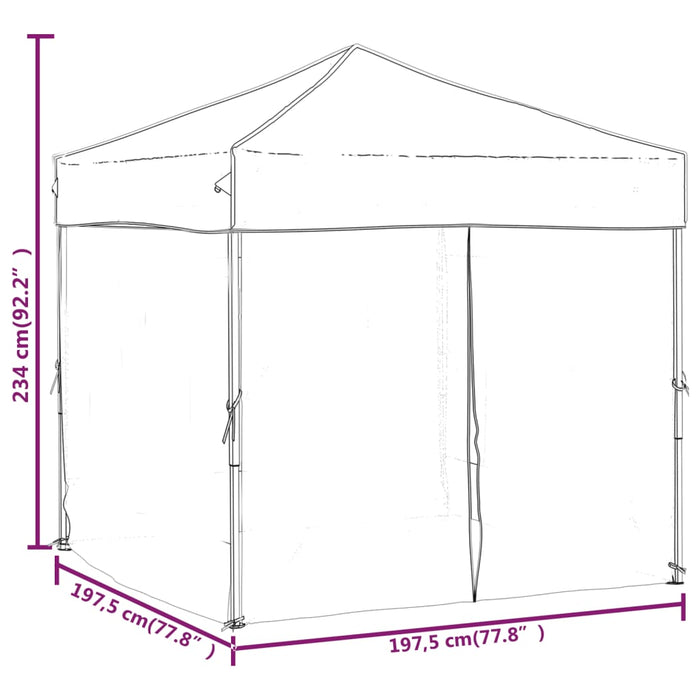 Folding Party Tent With Sidewalls Cream 2X2 M Ktpbo