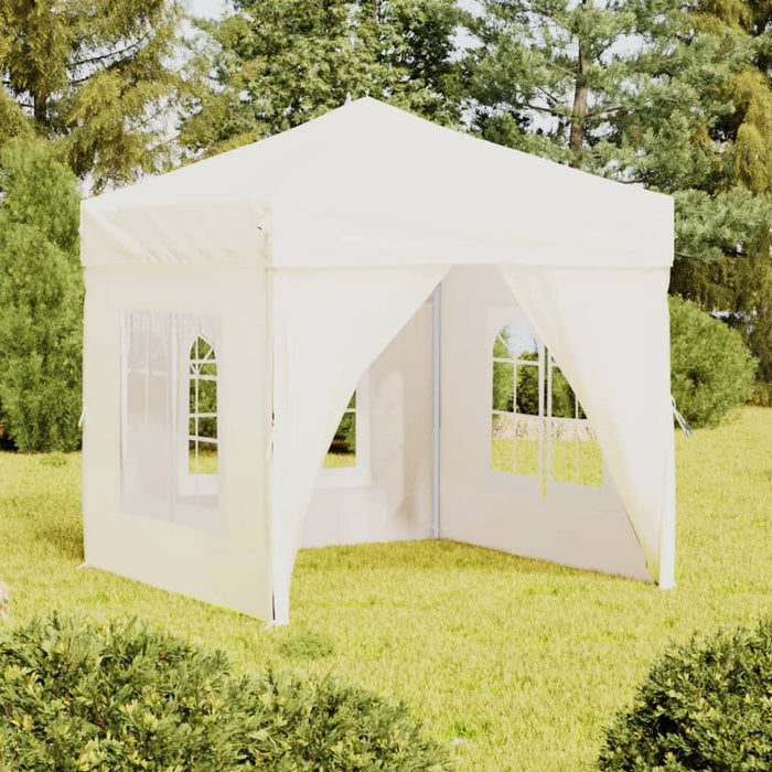 Folding Party Tent With Sidewalls Cream 2X2 M Ktpbo