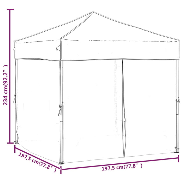 Folding Party Tent With Sidewalls Anthracite 2X2 M Ktpbx