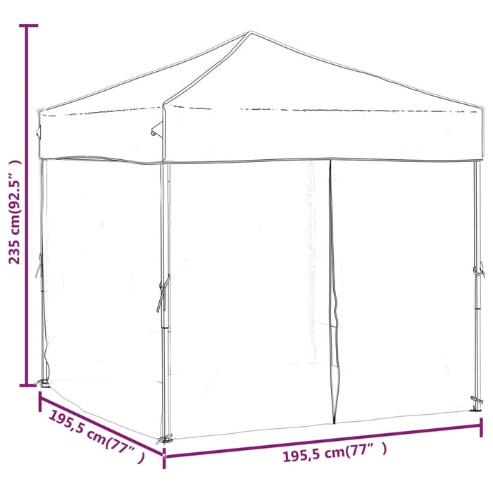 Folding Party Tent With Sidewalls White 2X2 M Ktpbt