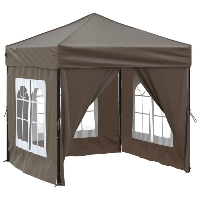 Folding Party Tent With Sidewalls Taupe 2X2 M Ktpbp