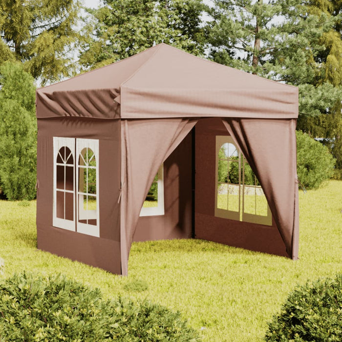 Folding Party Tent With Sidewalls Taupe 2X2 M Ktpbp