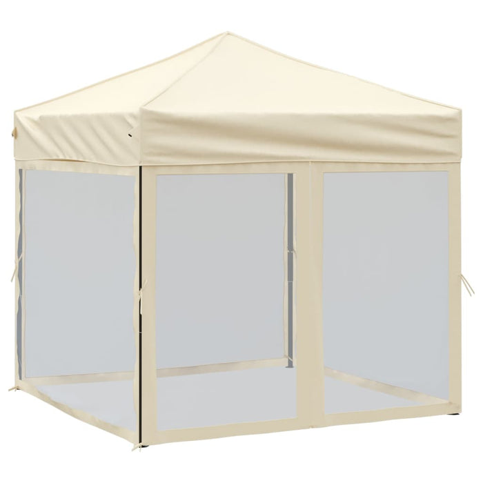 Folding Party Tent With Sidewalls Cream 2X2 M Ktpbn