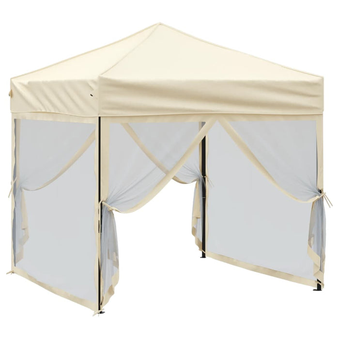 Folding Party Tent With Sidewalls Cream 2X2 M Ktpbn