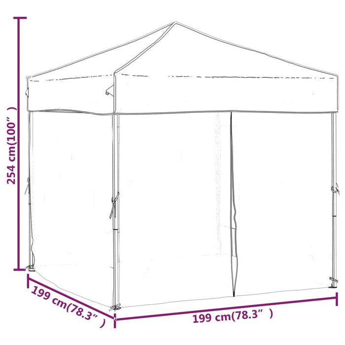 Folding Party Tent With Sidewalls Cream 2X2 M Ktpbn