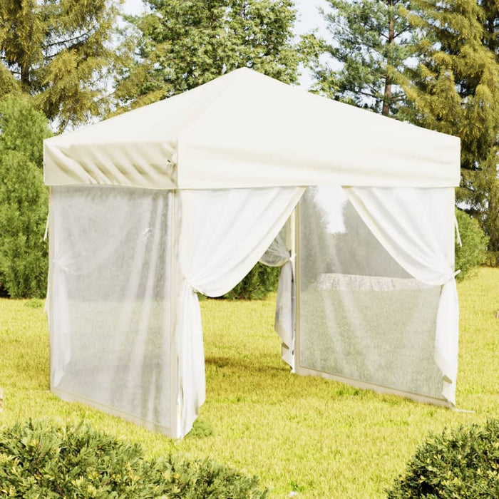 Folding Party Tent With Sidewalls Cream 2X2 M Ktpbn