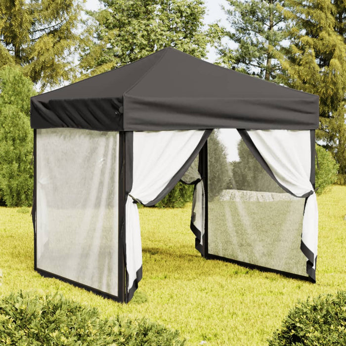 Folding Party Tent With Sidewalls Anthracite 2X2 M Ktpbk