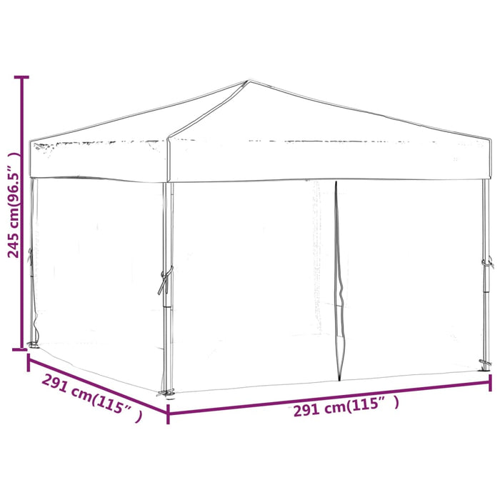 Folding Party Tent With Sidewalls Blue 3X3 M Ktpxo