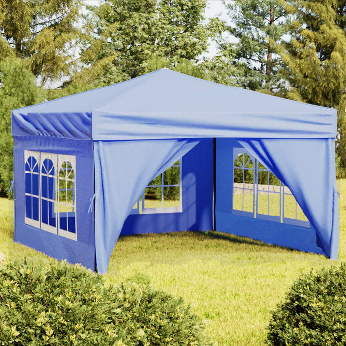 Folding Party Tent With Sidewalls Blue 3X3 M Ktpxo