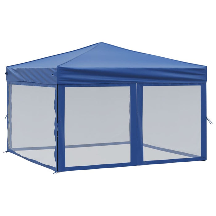 Folding Party Tent With Sidewalls Blue 3X3 M Ktpxn