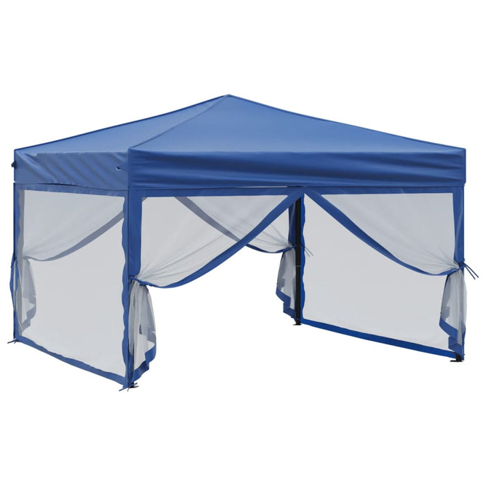 Folding Party Tent With Sidewalls Blue 3X3 M Ktpxn