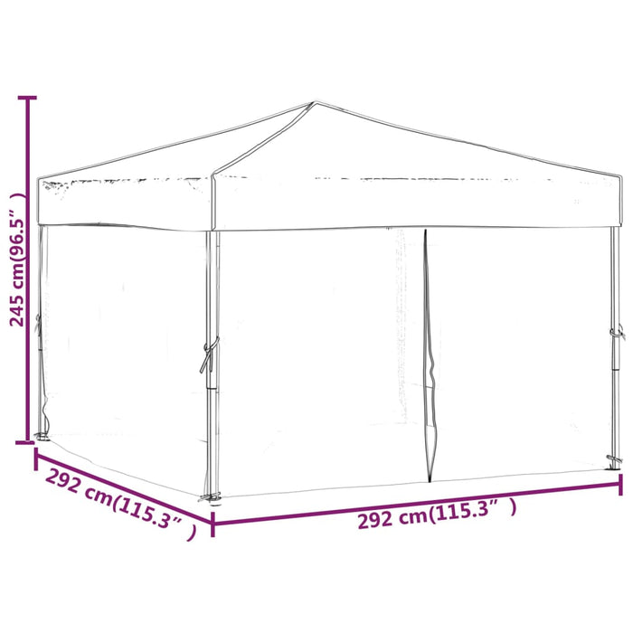 Folding Party Tent With Sidewalls Blue 3X3 M Ktpxn