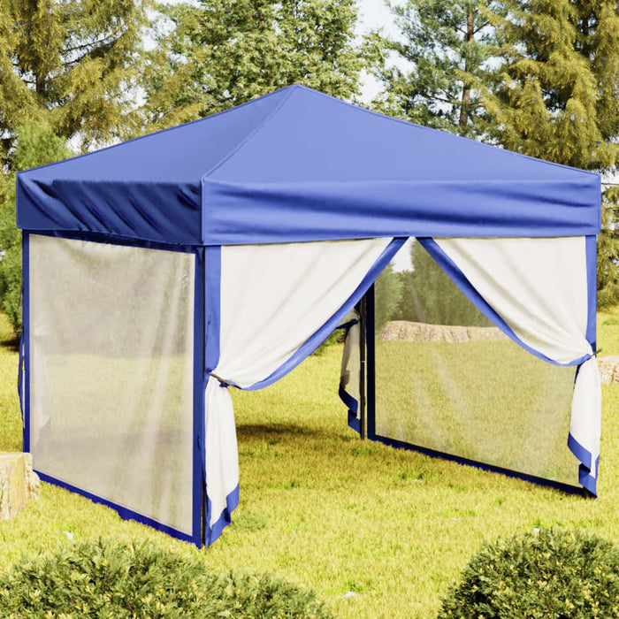 Folding Party Tent With Sidewalls Blue 3X3 M Ktpxn