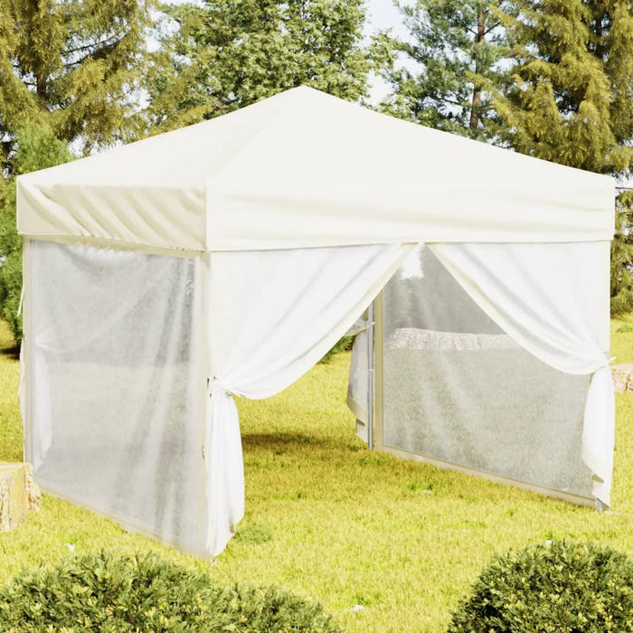 Folding Party Tent With Sidewalls Cream 3X3 M Ktpxk