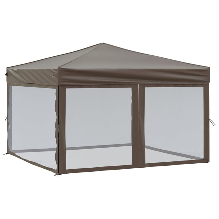 Folding Party Tent With Sidewalls Taupe 3X3 M Ktptt