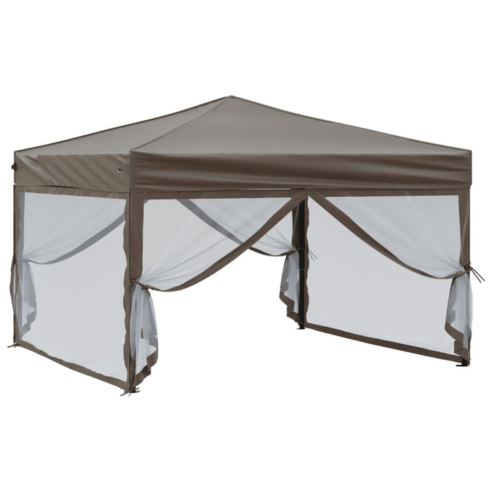 Folding Party Tent With Sidewalls Taupe 3X3 M Ktptt