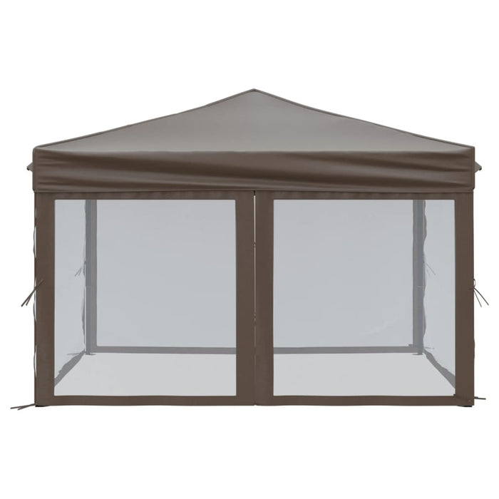 Folding Party Tent With Sidewalls Taupe 3X3 M Ktptt