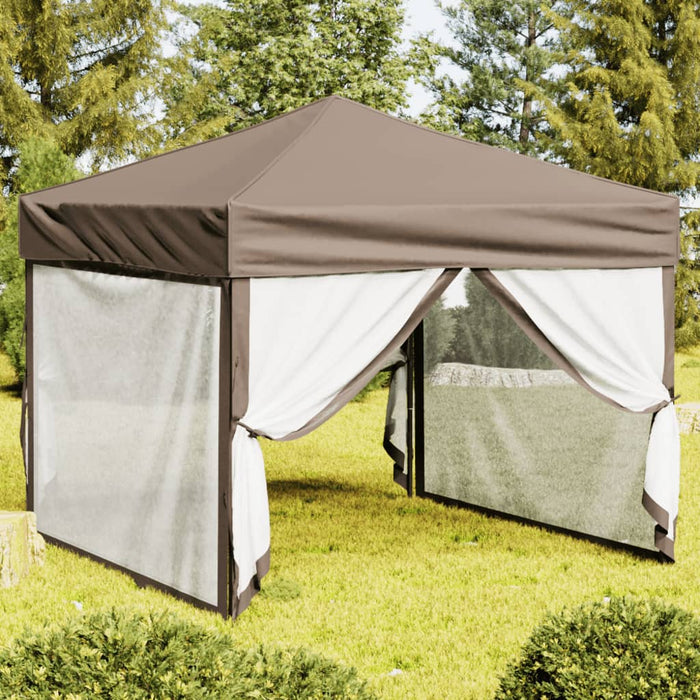 Folding Party Tent With Sidewalls Taupe 3X3 M Ktptt