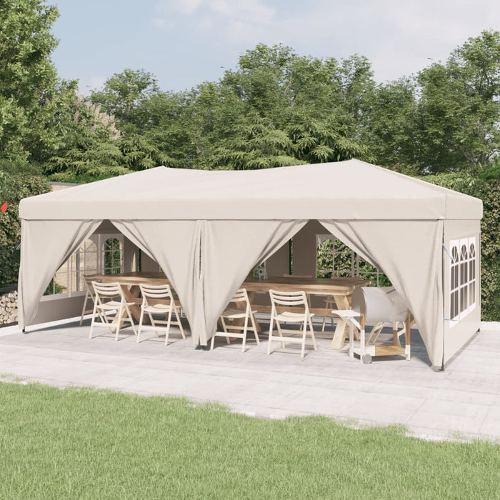 Folding Party Tent With Sidewalls Cream 3X6 M Ktpat