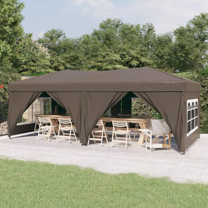 Folding Party Tent With Sidewalls Taupe 3X6 M Ktpai