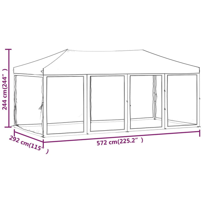 Folding Party Tent With Sidewalls White 3X6 M Ktppx