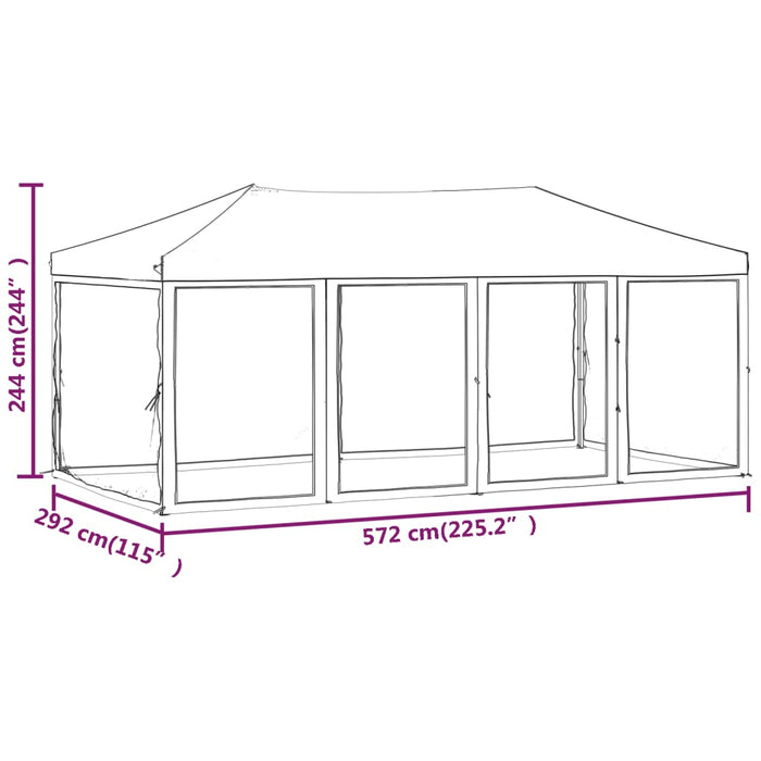 Folding Party Tent With Sidewalls Taupe 3X6 M Ktppa