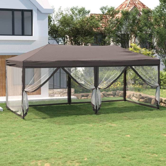 Folding Party Tent With Sidewalls Taupe 3X6 M Ktppa