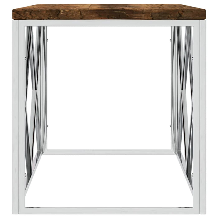 Coffee Table Stainless Steel And Solid Wood Reclaimed Takklp