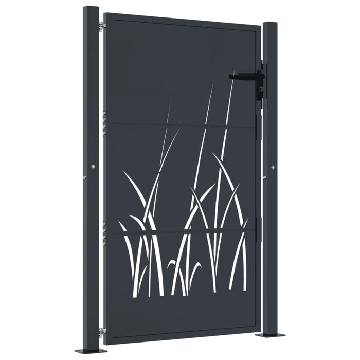 Garden Gate Anthracite 105X155 Cm Steel Grass Design Optolk