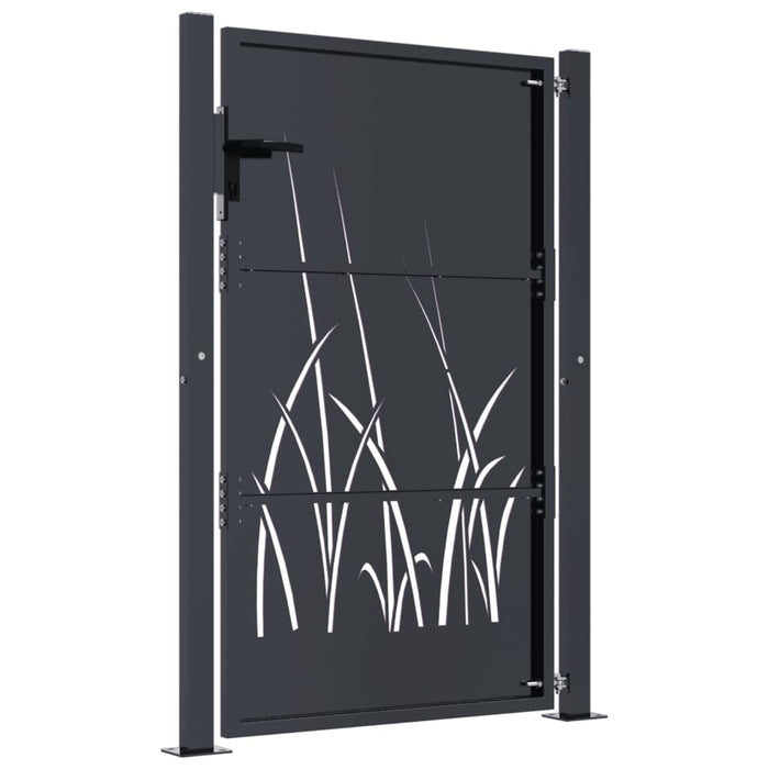 Garden Gate Anthracite 105X155 Cm Steel Grass Design Optolk